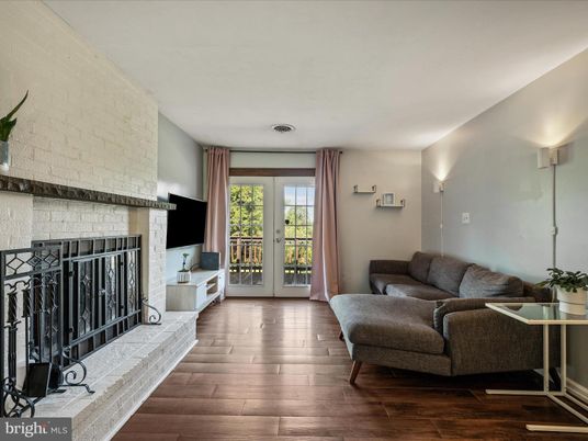 Fireplace, Interior, Living room, Stone Walls, Wood Texture Flooring