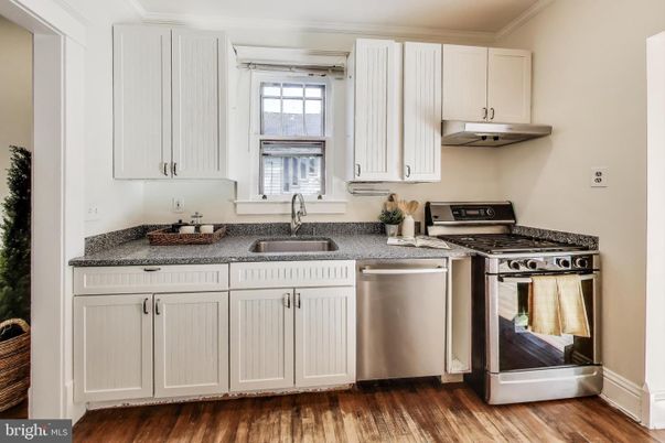 Interior, Kitchen, Stainless Steel Appliances, Wood Texture Flooring