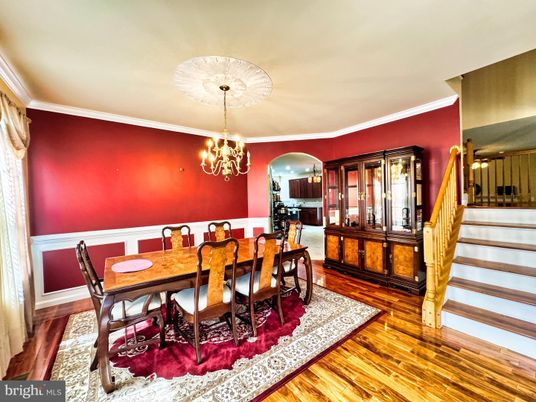 Chandelier, Dining room, Interior, Wood Texture Flooring