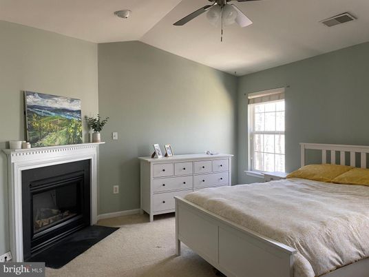 Bedroom, Fireplace, Interior