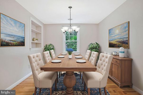 Chandelier, Dining room, Interior, Wood Texture Flooring