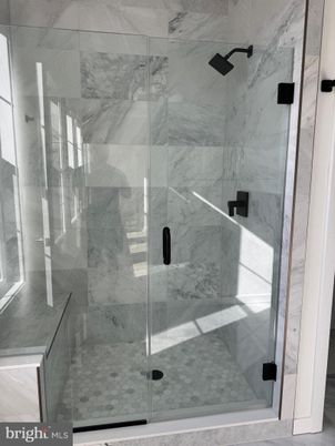 Bathroom, Glass Shower, Interior, Marble Walls