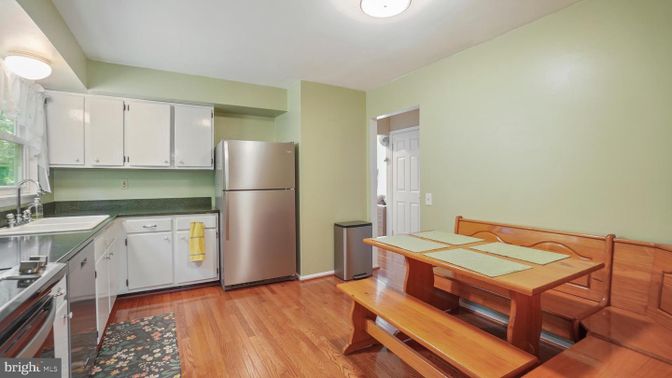 Interior, Kitchen, Stainless Steel Appliances, Wood Texture Flooring