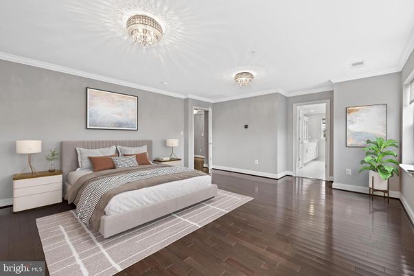 Bedroom, Chandelier, Interior, Wood Texture Flooring