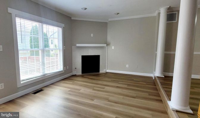 Empty room, Fireplace, Interior, Wood Texture Flooring