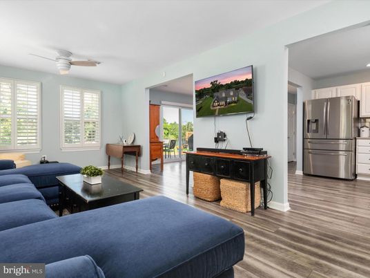 Interior, Kitchen, Living room, Recessed Lighting, Stainless Steel Appliances, Wood Texture Flooring