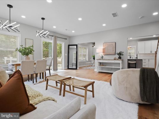 Dining room, Interior, Kitchen, Living room, Pendant Lights, Recessed Lighting, Wood Texture Flooring