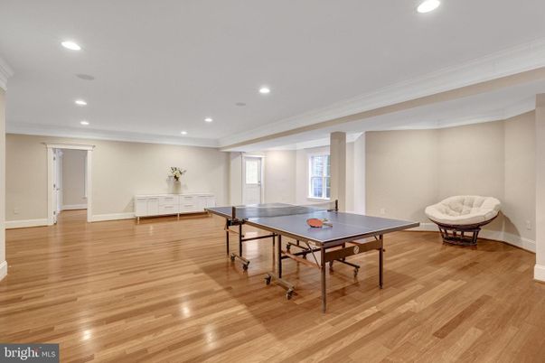 Game Room, Interior, Recessed Lighting, Wood Texture Flooring