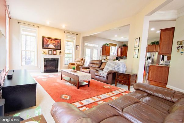 Fireplace, Interior, Kitchen, Living room, Recessed Lighting