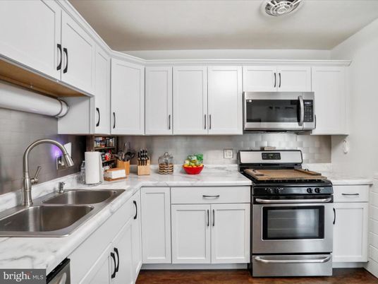 Interior, Kitchen, Stainless Steel Appliances, Wood Texture Flooring