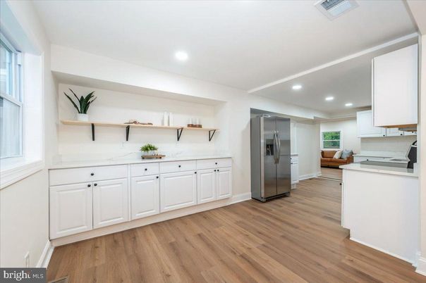Interior, Kitchen, Recessed Lighting, Wood Texture Flooring