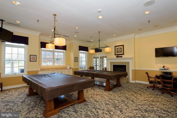 Billiard Table, Fireplace, Game Room, Interior, Pendant Lights, Recessed Lighting