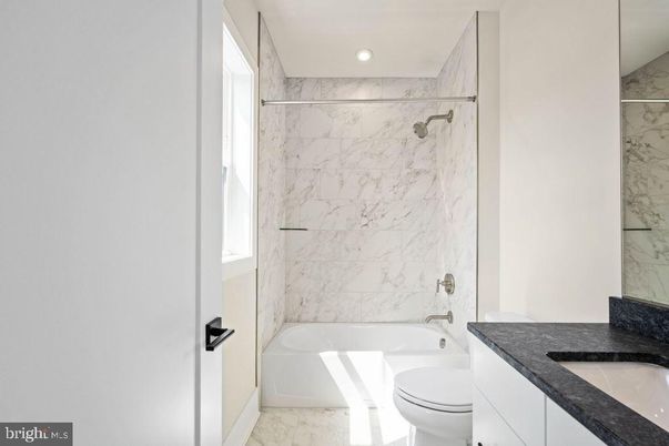 Bathroom, Interior, Marble, Marble Walls, Recessed Lighting
