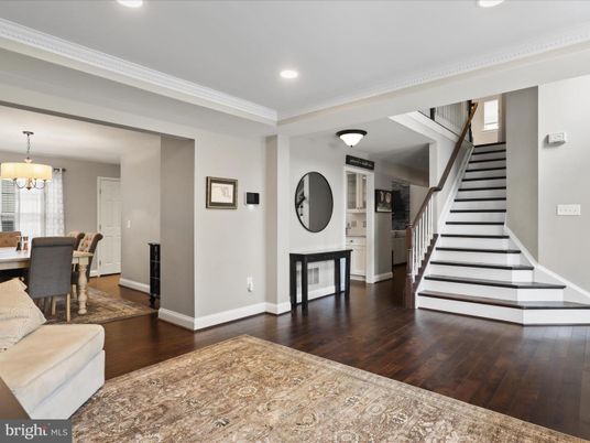 Chandelier, Dining room, Interior, Pendant Lights, Recessed Lighting, Wood Texture Flooring