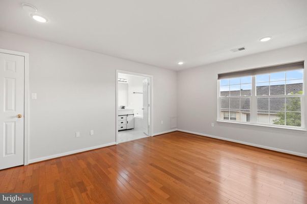 Bathroom, Empty room, Interior, Recessed Lighting, Wood Texture Flooring