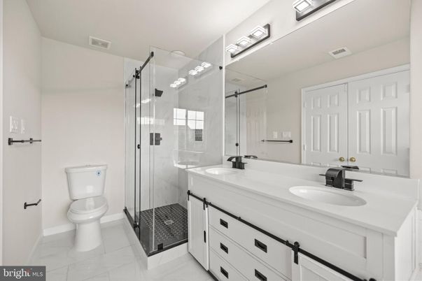 Bathroom, Dual Sink Vanities, Glass Shower, Interior
