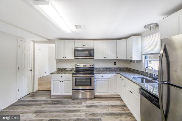 Interior, Kitchen, Stainless Steel Appliances, Wood Texture Flooring