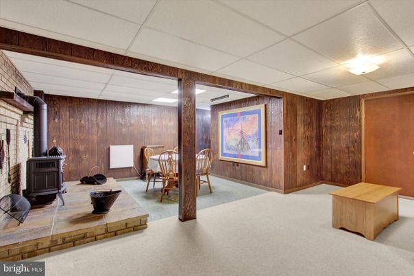 Dining room, Fireplace, Interior, Wooden Walls