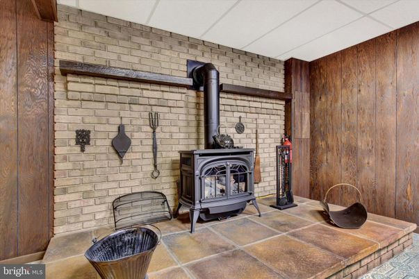 Fireplace, Interior, Stone Walls, Wooden Walls
