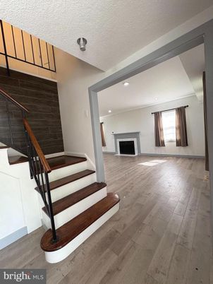Fireplace, Interior, Recessed Lighting, Wood Texture Flooring