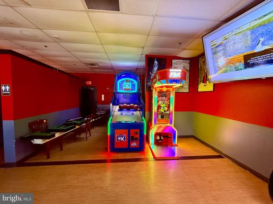 Game Room, Interior, Recessed Lighting, Wood Texture Flooring