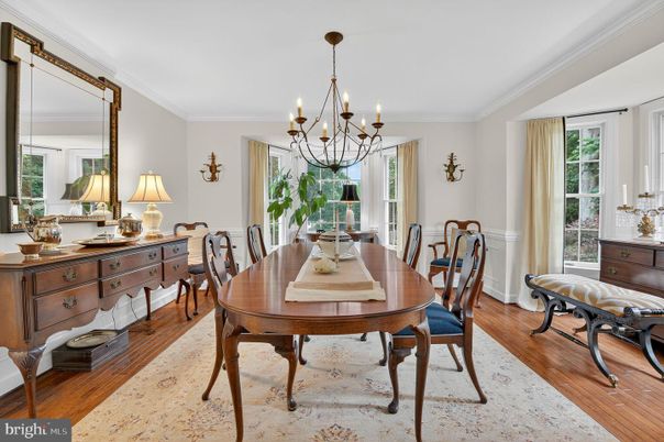 Chandelier, Dining room, Interior, Wood Texture Flooring
