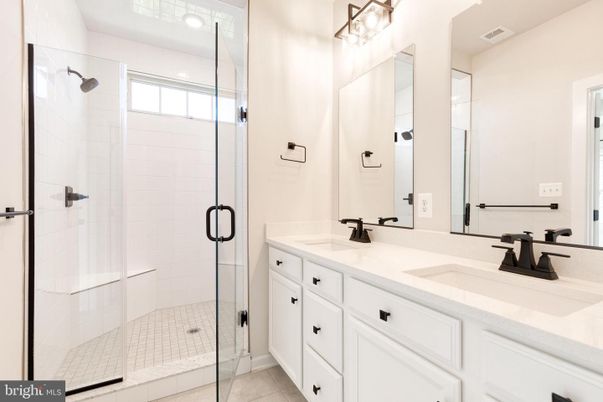 Bathroom, Dual Sink Vanities, Glass Shower, Interior