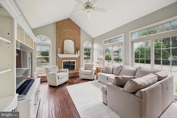 Fireplace, Interior, Living room, Stone Walls, Wood Texture Flooring