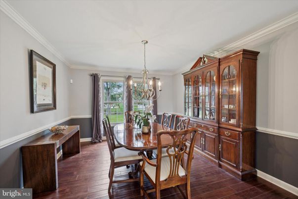 Chandelier, Dining room, Interior, Wood Texture Flooring