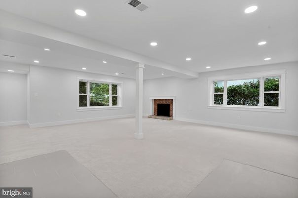Empty room, Fireplace, Interior, Recessed Lighting