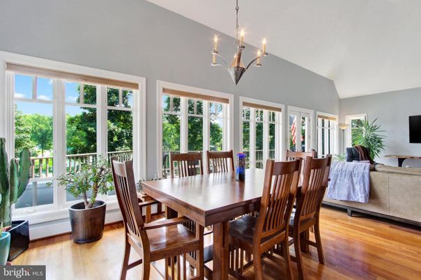 Chandelier, Dining room, Interior, Wood Texture Flooring