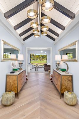 Interior, Pendant Lights, Wooden Beams, Wood Texture Flooring