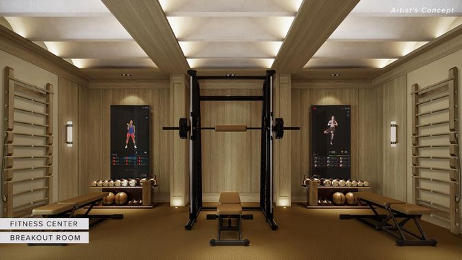 Fitness Equipment, Interior, Wooden Walls