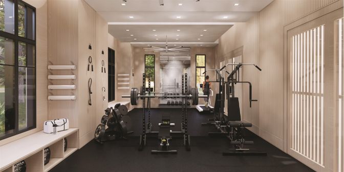 Fitness Equipment, Interior, Recessed Lighting
