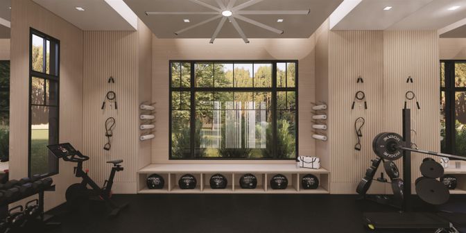 Fitness Equipment, Interior, Recessed Lighting