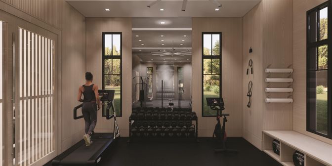 Fitness Equipment, Interior, Recessed Lighting