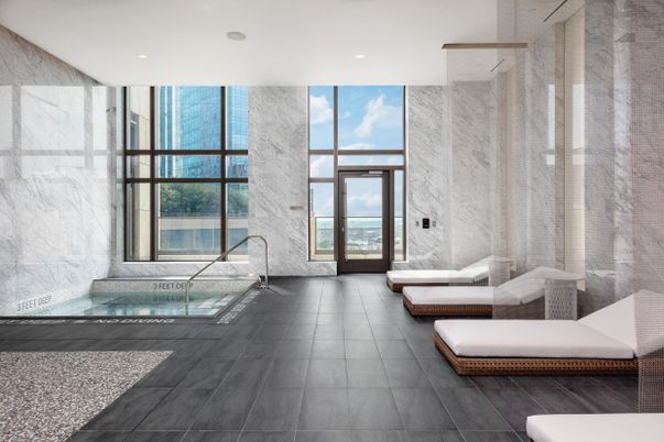 Interior, Marble Walls, Pool, Recessed Lighting