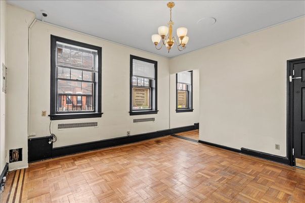 Chandelier, Empty room, Interior, Wood Texture Flooring