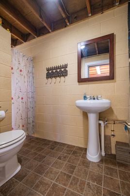 Bathroom, Interior, Wooden Beams