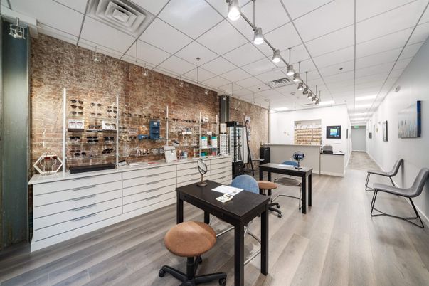 Home Office, Interior, Stone Walls, Wood Texture Flooring