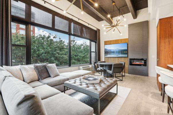 Fireplace, Interior, Living room, Pendant Lights, Wooden Ceilings, Wood Texture Flooring