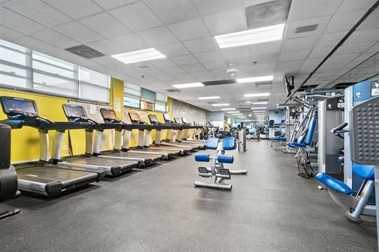 Fitness Equipment, Gym, Interior, Recessed Lighting