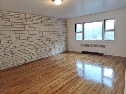 Empty room, Interior, Stone Walls, Wood Texture Flooring