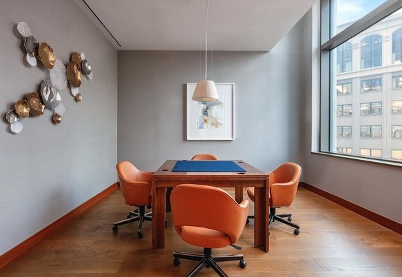 Home Office, Interior, Pendant Lights, Wood Texture Flooring