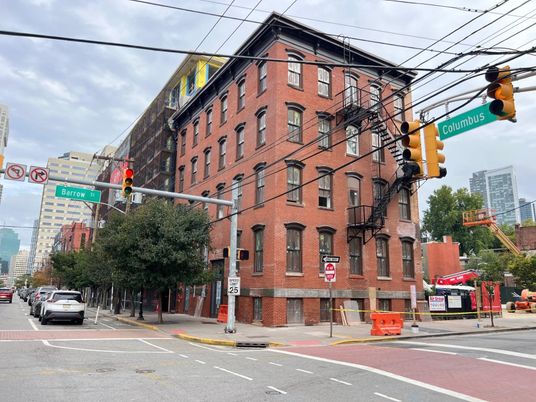 Exterior, Facade, Brick Facade, Condo Building