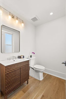 Bathroom, Interior, Recessed Lighting, Wood Texture Flooring
