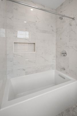Bathroom, Interior, Marble Walls, Recessed Lighting