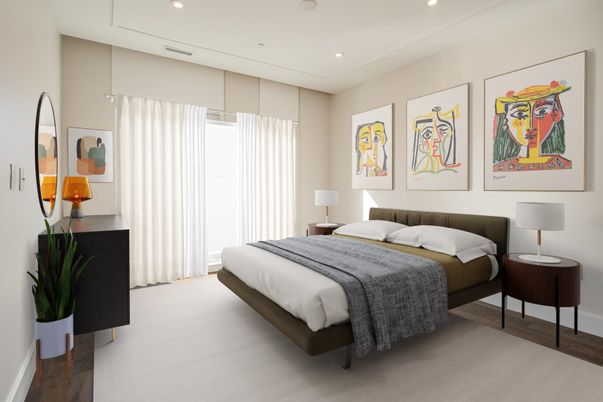 Bedroom, Interior, Recessed Lighting