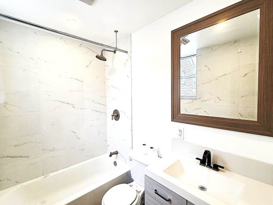 Bathroom, Glass Shower, Interior, Marble Walls, Recessed Lighting