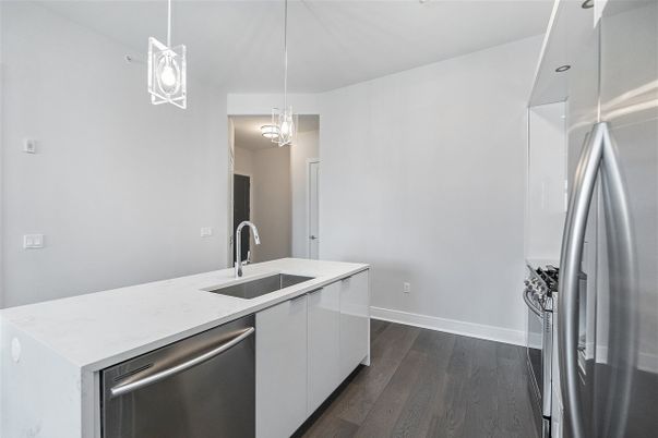 Interior, Kitchen, Pendant Lights, Stainless Steel Appliances, Wood Texture Flooring